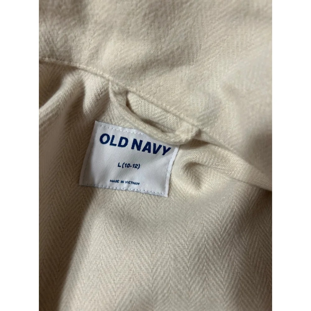 Old Navy Beige Girl’s Button-Up Shackle Jacket Size L (10-12)